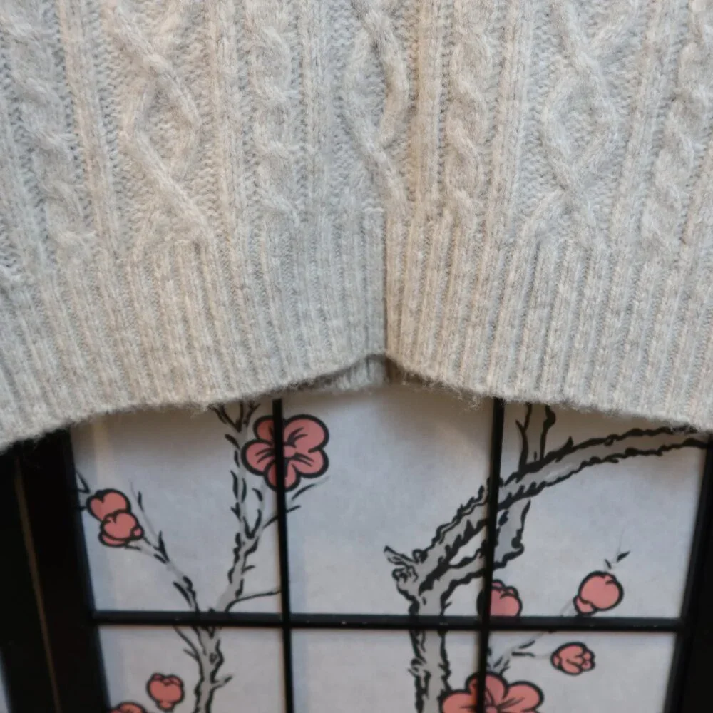 Ruby Moon Cable Knit Sleeveless Top - Cream Size Large Academia